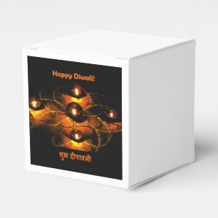 Caja Para Regalos Luces de Diwali Diya y saludo felices del Hindi