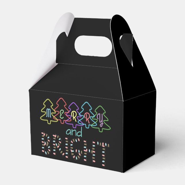 Caja Para Regalos Luces de Navidad alegres y brillantes (Reverso)
