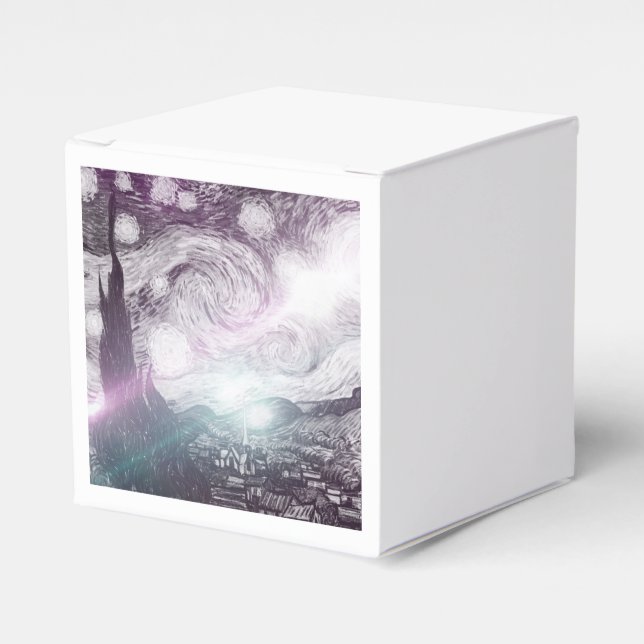 Caja Para Regalos Luces de Noche Estrellada (Costado Anverso)