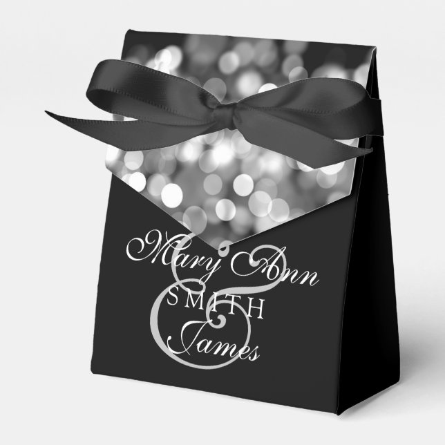 Caja Para Regalos Luces de plata de boda elegante (Front Side)