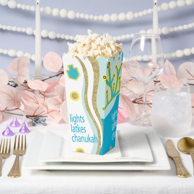 Caja Para Regalos Luces Latkes Hanukkah (Boda)