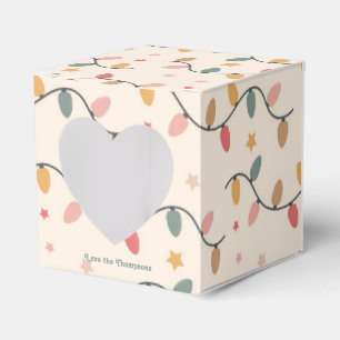 Caja Para Regalos Luces Navideñas Retro de Vacaciones Navideñas