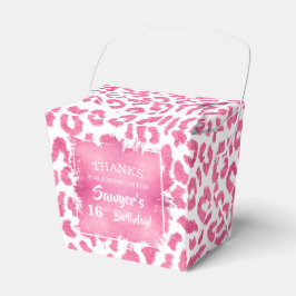 Caja Para Regalos Lugares de Leopardo Blanco Girly Pink