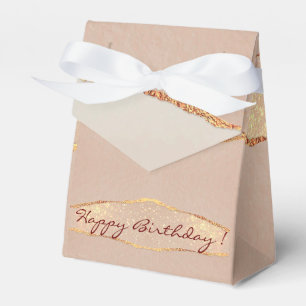 Caja Para Regalos Lujo Glitter Rosa Oro