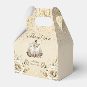 Caja Para Regalos Lujo Marfil Gold Estilo Mexicano Quinceañera