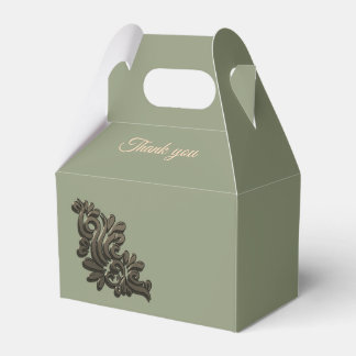 Caja Para Regalos Lujo moderno Sage verde y metal de oro falso
