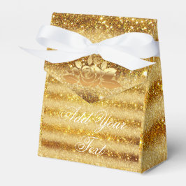 Caja Para Regalos Lujo Monograma Popular Brillante Dorado