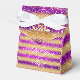 Caja Para Regalos Lujo Monograma Popular Rosa Brillante Dorado