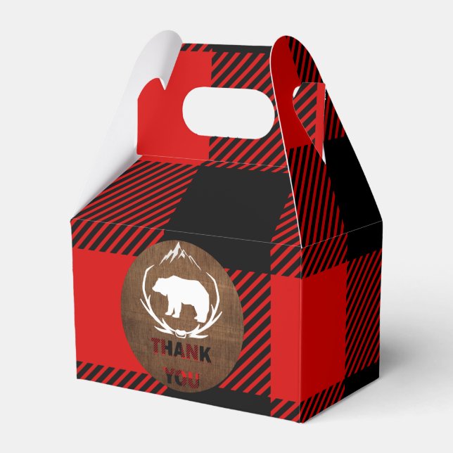 Caja Para Regalos Lumberjack Plaid Cumpleaños Gracias (Front Side)
