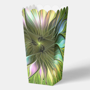 Caja Para Regalos Luminoso colorido Fantasía Flor Fractal Art
