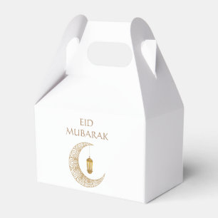 Caja Para Regalos Luna de Creciente Dorado y Linterna Eid Mubarak Is