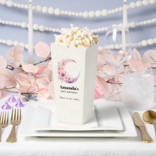 Caja Para Regalos Luna rosa de media luna con flores de Bonito graci