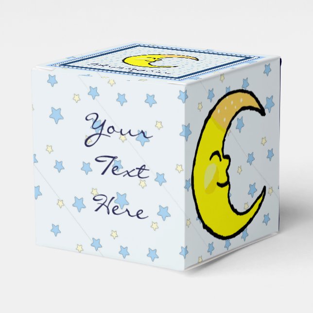 Caja Para Regalos Luna y estrellas (Costado Anverso)
