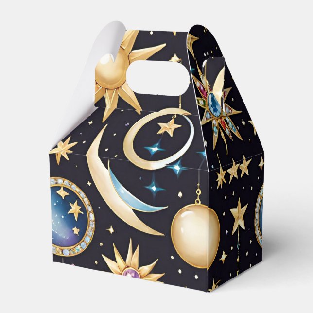 Caja Para Regalos Luna y Estrellas Gable Celeste (Reverso)