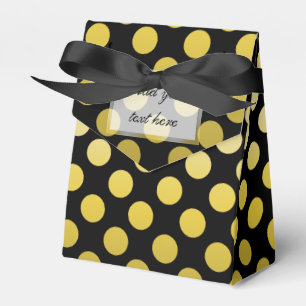 Caja Para Regalos Lunar amarillo del oro en negro