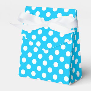 Caja Para Regalos Lunares blancos en azul eléctrico