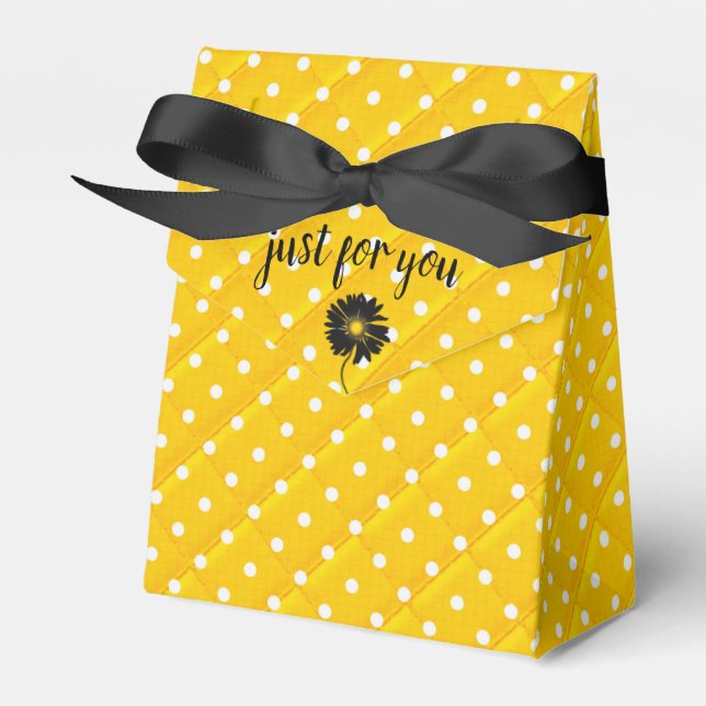 Caja Para Regalos lunares blancos sobre amarillo (Front Side)