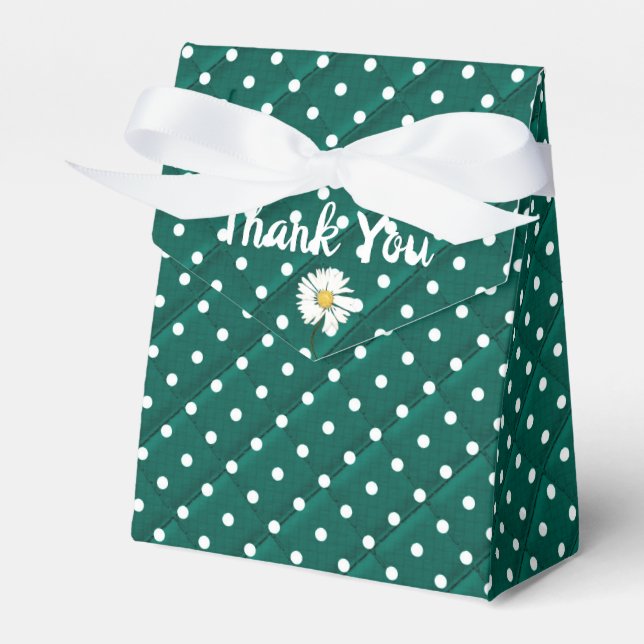 Caja Para Regalos lunares blancos sobre verde (Front Side)