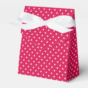 Caja Para Regalos Lunares Clásicos Blanco - Rojo Frambuesa