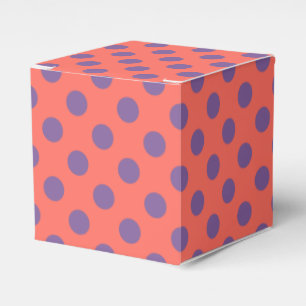 Caja Para Regalos Lunares de coral vivo y violeta