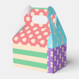 Caja Para Regalos Lunares de lazo a cuadros geométricos pastel