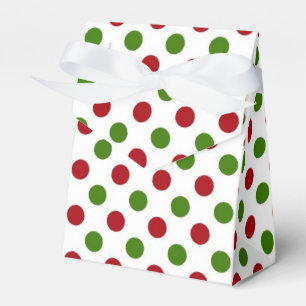 Caja Para Regalos Lunares rojos y verdes