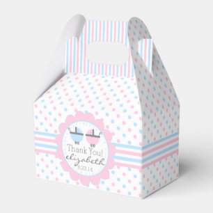 Caja Para Regalos Lunares rosados y azules Baby Shower