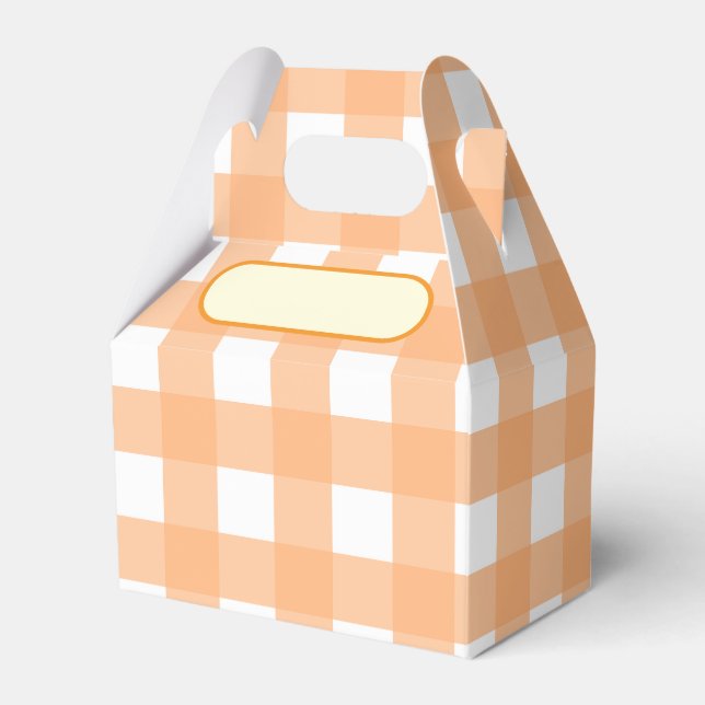 Caja Para Regalos Lunch Box Vichy orange pastel (Front Side)