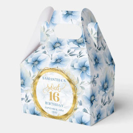 Caja Para Regalos Luxe Sweet 16 Dusty Blue Gold Purpurina Treat Box