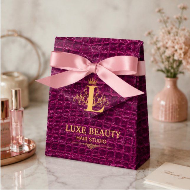 Caja Para Regalos Luxury Crocodile Leather Monogram Gold Initial  (Subido por el creador)