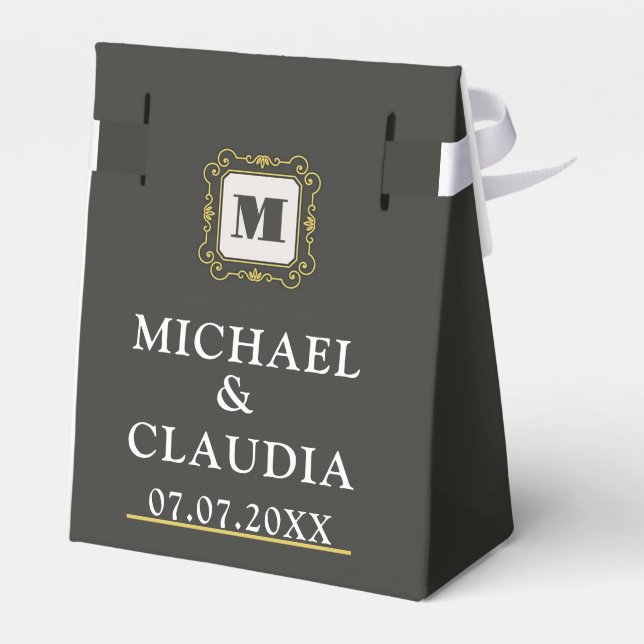 Caja Para Regalos Luxury minimal Modern monogram (Reverso)
