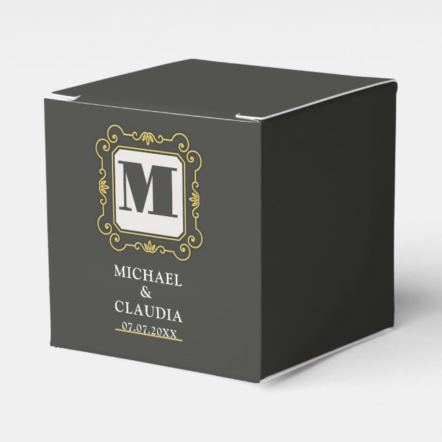 Caja Para Regalos Luxury minimal Modern monogram (Costado Anverso)