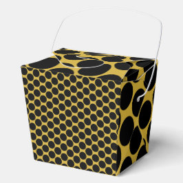 Caja Para Regalos M Dorado con Estilo de Punto Negro Take Out 3x2.25