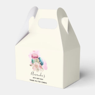 Caja Para Regalos Macarones coloridos y acuarela de flores