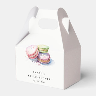 Caja Para Regalos Macarons Franceses De Acuarela Panadería Despedida