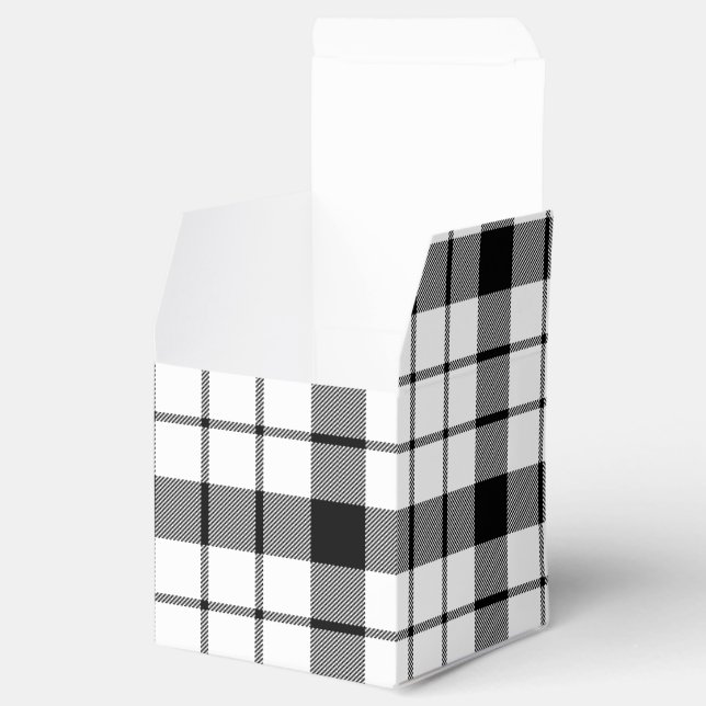 Caja Para Regalos MacFarlane tartan blanco negro plaid (Abierto)