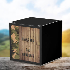 Caja Para Regalos madera de grano rústico campo occidental Camo Boda