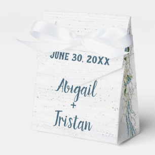 Caja Para Regalos Madera encalada con flores de matrimonio