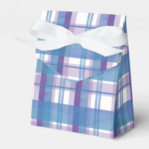 Caja Para Regalos Madras cubiertas azul y púrpura