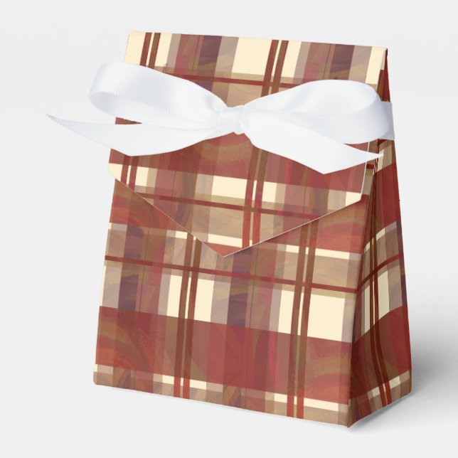 Caja Para Regalos Madrás Plaid Cae Rojo (Front Side)