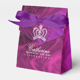 Caja Para Regalos Magenta de lujo de la corona brillante