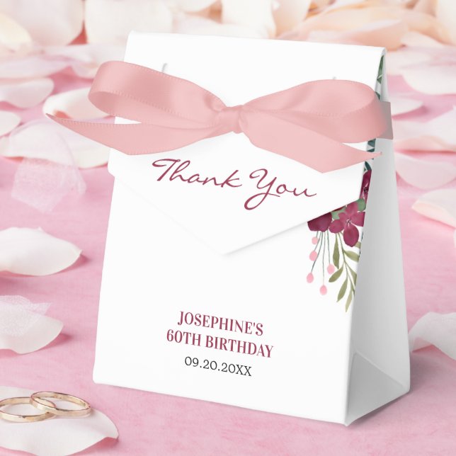 Caja Para Regalos Magenta Pink Rose Floral Botanical Birthday (Boda)