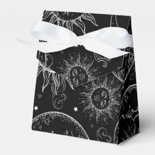 Caja Para Regalos Magia Negra Vintage Sol Luna Estrellas Fiesta Cele
