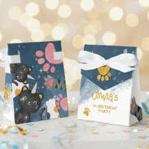 Magic caticorn cumpleaños Paper Favor Box