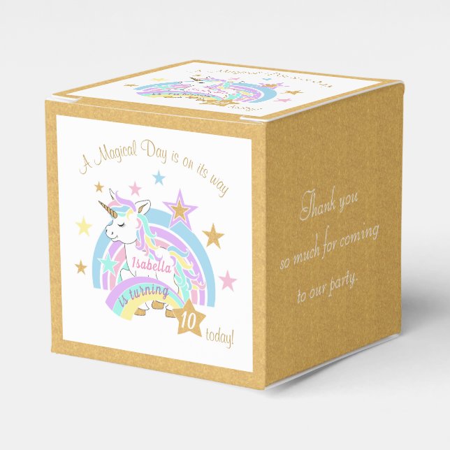 Caja Para Regalos Magical Unicornio 00º cumpleaños (Costado Anverso)
