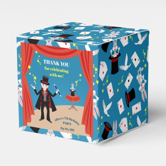 Caja Para Regalos Magician Boy Show Birday Party (Costado Anverso)