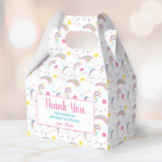 Caja Para Regalos Magnífico cumpleaños de Rainbow Unicorn Gracias