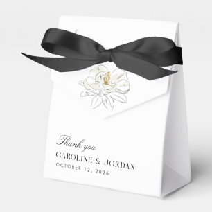 Caja Para Regalos Magnolia blanca Ilustracion Boda mínimo moderno