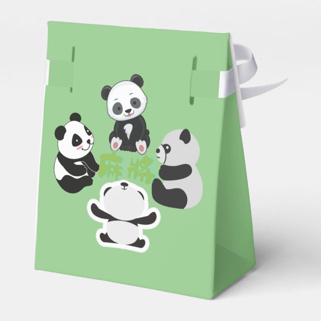 Caja Para Regalos Mahjong Panda Cute Funny (Reverso)