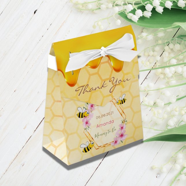 Caja Para Regalos Mamá a Bee Bebé ducha tiras de miel gracias (Subido por el creador)
